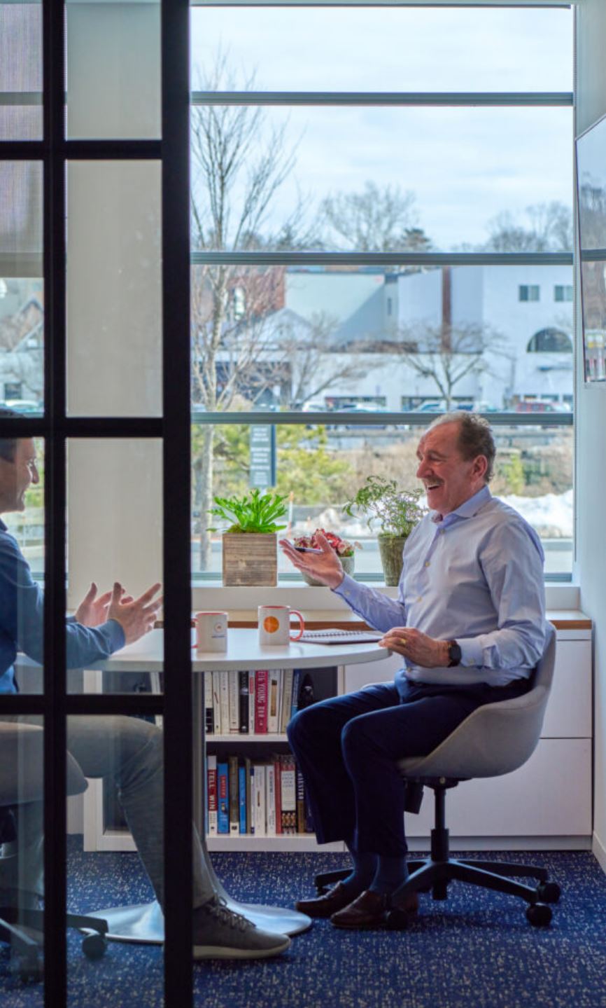 Jim Pratt-Heaney in his Weston, CT office